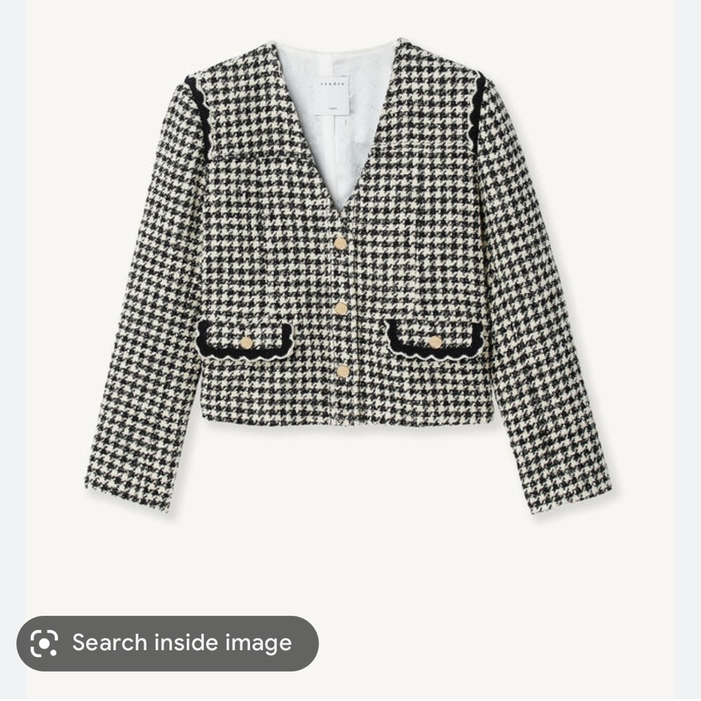 NWOT Sandro Houndstooth Jacket size 38